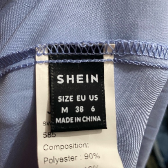 Blue One Shoulder Sleeve Dress with Slit - Picture 5 of 5